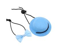 ibasenice 1 Juego Traje de Vestir para Mascotas Gorras Accesorio de Foto de Mascota Pajarita pequeña Conejito Suministros para Animales pequeños Kits de Pajarita y Sombrero poliéster