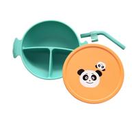 ibasenice 1 Pc tazón de complemento alimenticio plato para servir dividido tazones de alimentación para niños pequeños cubiertos infantiles mostrada vajilla de bebe platos de bebe ventosa