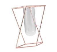 ibasenice 1 Pieza florero de Hierro Forjado hidroponia florero pequeño maceteros Decoraciones de Plantas Interior y plantador de Hierro Tubo de Flor Jardinera con Estructura de Metal Dorado