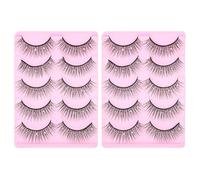 ibasenice 10 Pares de Pestañas Postizas Negras de Fibra, Cómodas y Glamorosas, Ideales para Maquillaje Natural y Cosplay en Escenario