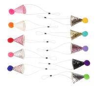 ibasenice 10 Piezas Accesorio de Vestuario de Mascotas Sombreros de Perros Brillantes Sombreros de Cono con Pompones