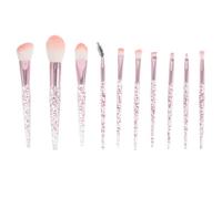 ibasenice 10 Piezas Juego de Pinceles para Ojos, Pinceles para Difuminar Ojos, Rosa, Nailon y Plástico, Diseño Purpurina, Maquillaje de Precisión y Fácil Limpieza, para Niñas