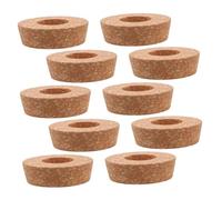 ibasenice 10 Piezas Tapa del Jarrón Hidropónico Tapa De Jarrón Hidropónico para Corks De Planta con Agujero Central Paradas De Corcho De Planta Marrón De Madera