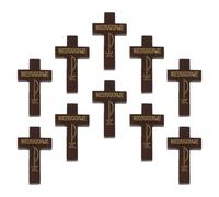ibasenice 10 pinzas para el cabello con forma de cruz: pinzas de madera con forma de cruz para el flequillo, horquillas antideslizantes con de cocodrilo, pasadores con crucifijo cristiano, tocados de