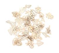 ibasenice 100 Piezas Kit de Madera para Manualidades Infantiles Flores y Césped, Material Natural Beige, Diseño Realista para Aumentar la Habilidad Manual y Atención al Detalle