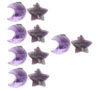 ibasenice 10piezas Clips De Ventilación Para Coche Forma De Estrella y Luna Decoración De Cristal Para Salida De Aire Accesorios De Automóvil Para Mujeres Fácil Instalación y Uso