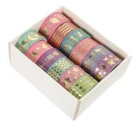 ibasenice 12 Cintas de Papel Washi Decorativo para Manualidades y Bricolaje, sin Residuo de Pegamento, Fácil de Rasgar a Mano, Diseño Simple para Planners y DIY Crafts