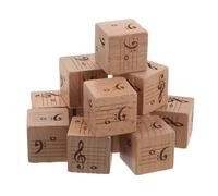 ibasenice 12 Dados con Notas Musicales, Dados de Madera para Principiantes de 25 mm con Pentagrama de Cinco líneas para el Aprendizaje de la teoría Musical, Juguete Educativo para Estudiantes en el
