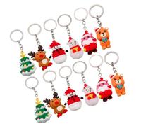 ibasenice 12 Llaveros Navideños de Silicona Diseños de Alce, Papá Noel y Muñeco de Nieve, Prácticos para Uso Diario y Decoración de Bolso para Mujeres y Niñas Estilo Varios estilos