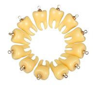 ibasenice 12 Piezas Amuletos Creativos de Dientes de Resina Aros Colgantes para Hacer Joyas Diy, Adorno Dental Único y Delicado para Pulseras y Llaveros