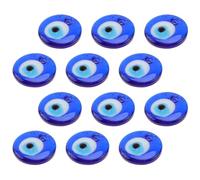 ibasenice 12 Piezas Colgante de Vidrio Azul Ojo Turco con Cuentas Planas Redondas de Borosilicato para Bricolaje y Fabricación de Joyas con Diseño Único y Misterioso