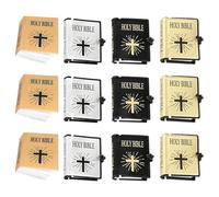 ibasenice 12 piezas de juguetes aleatorios para escena escolar, Biblia atemporal, adornos accesorios de utilería, modelos de la Biblia, miniaturas decorativas, decoración de modelo de casa, mini foto