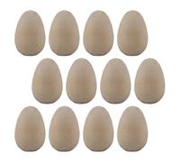 ibasenice 12 Piezas Huevos de Madera para Pintar DIY Forma de Huevo sin Terminar, Suministros para Manualidades Infantiles de 8 a 12 Años, Ideales para Decoración y Pintura