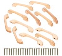 ibasenice 12 Piezas Tiradores de Armario de Madera de Haya, Doble Orificio | Herrajes para Muebles, Diseño Moderno y Elegante, Uso en Armario y Baúl, Acabado Decorativo