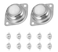 ibasenice 12 rodamientos de bolas de rodillos de 1 pulgada, con montaje de | Unidad de transferencia de bolas redondas de aluminio, ruedas giratorias para soporte de rodillos, transmisión