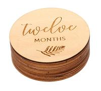 ibasenice 12piezas Discos De Madera Para Bebés Tarjetas De Doble Cara Accesorios Para Fotografía De Crecimiento Mensual Para Nuevos Padres