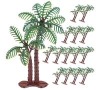ibasenice 15 Piezas Palmera Artificial Cocotero en Miniatura de Plástico, Decoración de Jardín y Micro Paisaje DIY, para Maceta y Contenedor