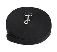 ibasenice 15m Correa para Adiestramiento Perros y Gatos Nylon Resistente con Anilla Metálica y Cierre Seguro Color Negro Paseo y Entrenamiento