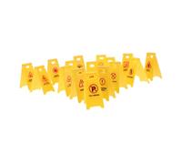 ibasenice 16 Piezas Juguetes Educativos de Señales de Tráfico Miniatura para Barreras de Seguridad Plásticas y de Obstáculos de Carretera para Juego Interactivo y Aprendizaje Vial
