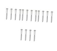 ibasenice 16 Piezas tornillos de guitarra tornillos de cuello o de cuello para guitarra os de la placa de montaje del o os para placas de mástil de Metal