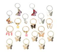 ibasenice 18 Amuletos Cabello Mariposas, Accesorios para Trenzas y Peinados de Aleación de Zinc y Acrílico, para Fiestas y Discoteca