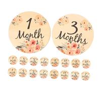 ibasenice 18piezas Discos De Madera Para Mensuales Tarjetas De Crecimiento Para Recién Nacidos Decoración De Cuna