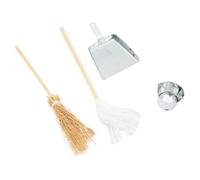 ibasenice 1juego Kit De Limpieza Miniatura para Casa De Muñecas De Fregona Escoba y Cubo Accesorios Decorativos para Muebles Miniatura y Escenarios De Paisajismo
