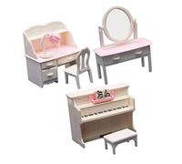 ibasenice 1juego Miniaturas De Muebles De Casa De Muñecas Decoración Realista Piano y Escritorio Accesorios para Manualidades Juguetes
