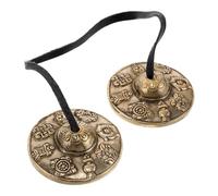 ibasenice 1par Cymbales Tingsha De Latón Para y Yoga Campanas De Espiritual Accesorio Musical Cultural Para Relajación y Mindfulness