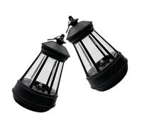 ibasenice 2 Faroles Solares Para Césped: Farolillos Colgantes De Hadas, Farol Solar Para Exteriores, Decoración De Jardín, Luces De Tarro Negras.