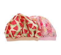 ibasenice 2 Gorros de Dormir de Satén Pack de 2 Unidades Estampado para Niños Varios estilos en Color Rosa Ligeros y Fáciles de Usar Ideales para Viajar y Bañarse
