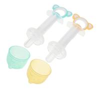 ibasenice 2 Juegos Kit de Alimentación para Mascotas Unidades Dispensador Líquido y Medicamento Diseño Koala Antiatragantamiento con Tubo Dividido para Gatitos y Cachorros Colores y Azul