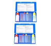 ibasenice 2 Juegos Kit de Reactivos para Pruebas de Agua de Piscina y Spa de Química de Agua de Alta Precisión Test de Ph Alcalinidad y Total Reacción Colorimétrica y Portátil