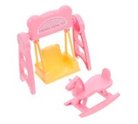 ibasenice 2 Juegos Sillas de Balancín y Caballo Columpio Accesorios para y para DIY Castillo Rosa