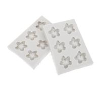 ibasenice 2 moldes de silicona mini con forma de flor: moldes de flores de plumeria e hibisco tropical para decorar cupcakes, cake pops, chocolates, dulces y fondant, y para manualidades con arcilla.