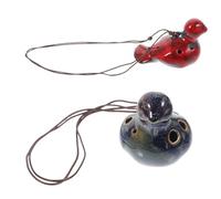 ibasenice 2 Ocarinas de 6 Agujeros Decorativas y Portátiles Diseño Multitono para Principiantes, Instrumento Musical de Cerámica Adecuado para Niños y Relajación