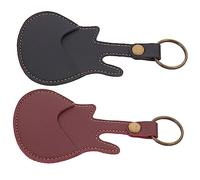 ibasenice 2 para Púas Guitarra Bolsa Almacenamiento Cejillas Funda Cuero Práctica