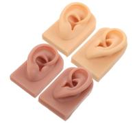 ibasenice 2 pares Modelo de Oreja de Silicona Realista Flexible para Práctica de Piercing Entrenamiento y Enseñanza Reutilizables Tono Piel y Oscuro Modelo Anatómico Humano para Acupuntura