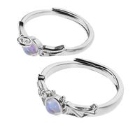 ibasenice 2 Piezas Anillos de Pareja Estilo Ángel y Demonio Anillo de Dedo Índice para Mujer Conjunto de Dos Joyería de Moda Vintage Obsequio de San Valentín para Pareja