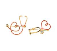 ibasenice 2 piezas Broches Enfermeras Creativos con Diseño Estetoscopio Conjunto Aleación con Brillo Accesorios para Doctoras y Graduadas Médicas Regalo para Profesionales Salud