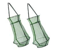 ibasenice 2 Piezas Cesta Plegable de Pesca de Nylon Resistente con Sistema de Drenaje Rápido para Almacenar Peces Camarones y Cebos Agua y