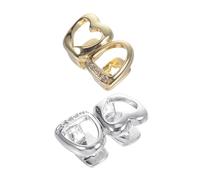 ibasenice 2 Piezas Doradas y Plateadas con Incrustaciones de Circonitas Accesorios para de Hip Hop Unisex Clip Decorativo Brillante para Cosplay y Fiestas de Halloween