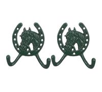 ibasenice 2 Piezas Gancho de Pared de Hierro Fundido con Diseño de Cabeza de Caballo de Ganchos Rústicos en Forma para Colgar Abrigos, Bolsos y Llaves, Resistente para Uso Interior