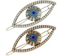 ibasenice 2 Piezas Horquillas de Mujer Diseño de Ojo Malvado en Aleación, Pinzas Cabello que Fijan y Decoran, Ideales para Ocasiones Obsequios y Fiestas
