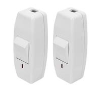 ibasenice 2 Piezas Interruptor de Cable con Luz LED Indicadora, Plástico Blanco, Control Mano, Estado de Energía Visible, Adecuado para Actividades al Aire Libre y Viaje