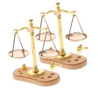 ibasenice 2 Piezas Mini Miniatura Escala De La Justicia Decoración De Balanzas De Justicia De La Ley Escala 1 12 Pellets De Búho Niño Aleación De Zinc Chica Partículas