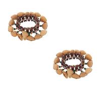ibasenice 2 Piezas pandereta de cáscara de nuez brazalete de estilo tribal campanas de tobillo instrumento musical juguetes musicales juguetes bebe pulsera de campana brazalete de nuez