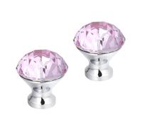 ibasenice 2 Piezas Pomo de Cristal Diamante Rosa de 30mm, un Orificio