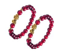 ibasenice 2 piezas Pulsera de Cuentas con Diseño Étnico Rojo Vino y Pulsera para Mujer Estilo Accesorio de Muñeca con Significado Cultural