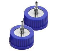 ibasenice 2 Piezas Tapa para Botella de Cultivo y Botella de Suplementación Azul Metal y Plástico Autoclavable con Sellado Fiable para Manipulación de Reactivos y Producción